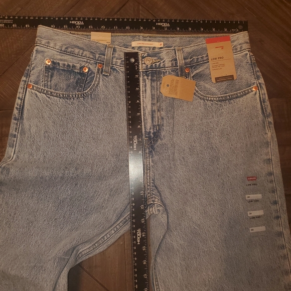 Levi's Low Pro Straight 31 Mid Rise Jeans Womens Glow Up Blue A09640003 - Picture 5 of 12